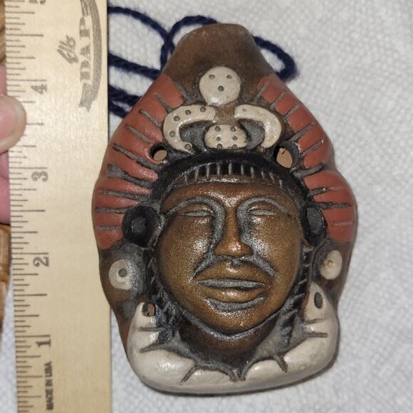 Vtg Peruvian Terra Cotta Clay Pottery Whistle Flute Folk Art Handcrafted Tribal - Picture 5 of 6